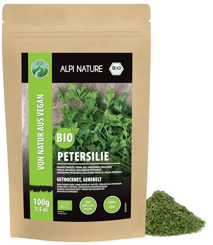 Ekologisk persilja torkad (100 g), ekologisk persilja rebelad, persilja från kontrollerad ekologisk odling, persilja laboratorietestad, 100 % ren och naturlig