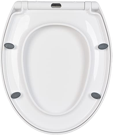 WC Sitz für Familien, Toilettendeckel Antibakteriell mit Absenkautomatik & Quick Release, Toilettendeckel Klobrille Toilettensitz abnehmbar zur Reinigung (O-Form)
