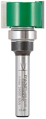 Trend CraftPro C220X8MMTC 8mm Shank 15mm Cutting Diameter 24mm Cutting Length Carbide Tipped Intumescent Router Bit