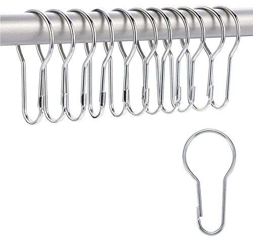 12 ganchos para cortina de ducha, anillos de cortina de ducha, sin fricción, deslizamiento, cortina de ducha