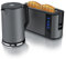 Arendo - Wasserkocher mit Toaster SET Edelstahl Cool Grey, Wasserkocher 1,5L 40°-100°C Warmhaltefunktion Toaster 2 Scheiben LED-Display 6 Bräunungsgrade Brötchaufsatz