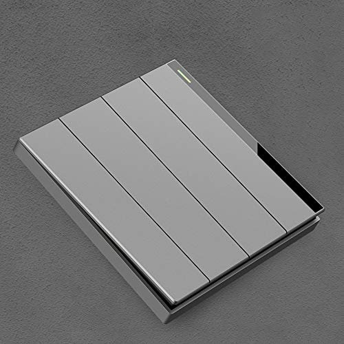 Lichtschalter, Touch-Lichtschalter, Eingebetteter Schlüsselschalter, randloser großer Panel-Lichtschalter, modischer gebürsteter Wippschalter mit LED-Anzeigeleuchte (Farbe: leeres Panel) (Farbe (Colo