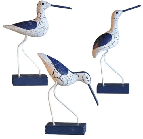 STOBOK 3 Stück hölzerne Seevogel Figur Ornament Möwe Statuen Holz Möwe Figur für Schlafzimmer Wohnzimmer Restaurant Dekoration Desktop Dekor DIY Handwerk (gemischt)