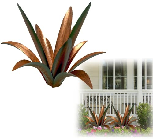 decoration jardin exterieur,Sculpture de Plante d'agave en métal, sculptures et statuesTequila Sculpture Rustique Plante d'agave Jardin en métal Jardin Art d'agave pour pelouse extérieure 13,78 Pouces