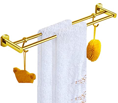 Handtuchhalter, Wandmontage, Handtuchhalter, doppelpolig, Handtuchstange, selbstklebend, ohne Bohren, Kupfer für Badezimmer-WC-Gold_300 mm (Gold 600 mm)