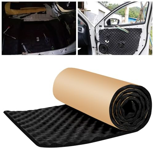 Putentfun 2 cm Dämmmatte Auto Motorhaube Schallschutzmatte Dämmung Isolierung Matte Schallschutz für Kfz Selbstklebende Mattenrolle, Feuerfest, Feuchtigkeitsfest, Wasserdicht 200cm*50cm