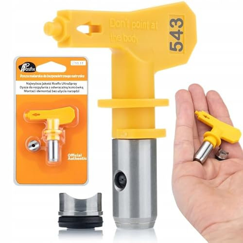 Rosfix Ultra Spray 543 – Sprühdüse für Spachtelmasse, Bitumen, Epoxid, Brandschutzfarbe | 25 cm Sprühbreite | Hochwertiger Hartmetallkern | Für Airless Farbspritzgeräte