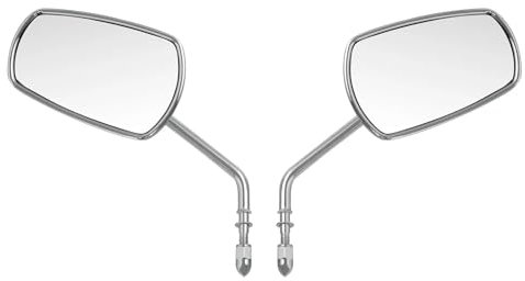 Motorrad Seitenspiegel Für Sportster Für Dyna Für Softail Für Touring Für Road Für King Für Street Für Glide Rückspiegel Motorrad Lenkerendenspiegel Motorrad(Chrome)