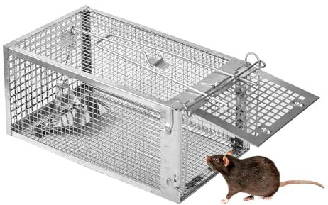 Lebendfalle Mausefalle, Premium Rattenfalle, Wiederverwendbare, Tierfallenkäfig mit Empfindlichem Auslöser, Einfach Zu Benutzen, für Küche Garten Lagerhaus