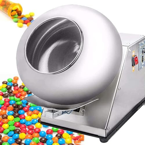 SBCGFY Mini máquina de panificación de chocolate, revestimiento automático para bandeja de azúcar, revestimiento de nueces y revestimiento de chocolate, máquina de recubrimiento de caramelos