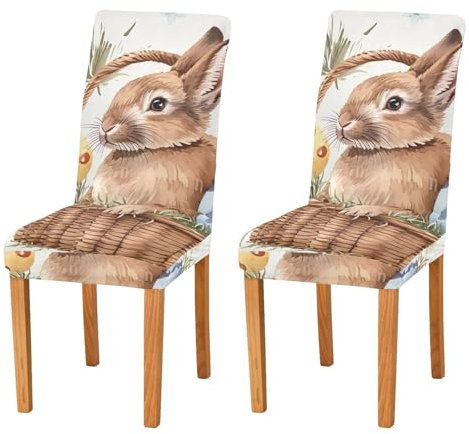 ODAWA Stuhlhussen für Esszimmerstühle, Vintage, Ostern, Beige