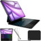 Nuflaz Teclado para iPad Air 13 Pulgadas (M2/M3) y iPad Pro 12.9 Pulgadas (3.ª–6.ª Gen) – QWERTY ES con Trackpad, Retroiluminación 7 Colores, USB-C, Funda Magnética – Negro Gris, X9