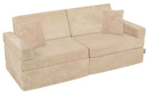 KiddyMoon Kindersofa aus Schaumstoff, Spielsofa für Kinder, Kindersessel, Sofa fürs Kinderzimmer, Kindercouch, Faltmatratze
