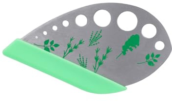 Gosknor 9 Holes Herb Stripper Tool, Stainless Steel Peeler Leaf Stripper and Cutter 2 in 1 Perfect for Vegetables Kale and Herbs Durable & Easy to Clean Kitchen Gadget