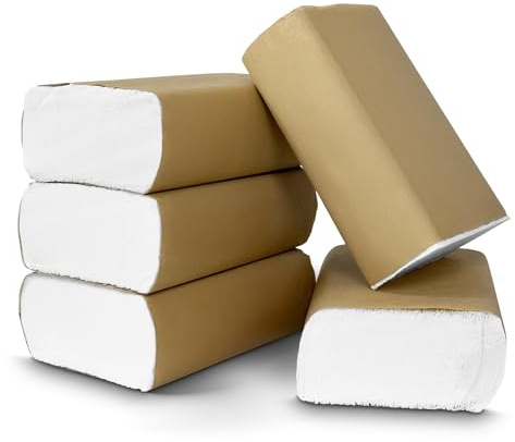 Pack of 1000 (5 Packs – 200 Per/Pack) 2Ply Z-Fold Hand Paper Towels Sheets White 210mm x 210mm. Dispenser Compatible | Ideal for Kitchen, Catering, Bathroom, Restroom