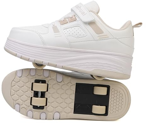 Scarpe da Skateboard a Due Ruote per Ragazze e Ragazzi, Scarpe da Ginnastica con Ruote Retrattili, Scarpe Pattini per Bambini, Perfette per Feste, Compleanni, Pasqua, Natale