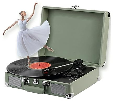 ZJFHEYUO Platine Vinyle Valise, Tourne-Disque Vinyle Vintage, Enceinte Portable, Compatible avec phonographe LP 33/45/78 TR/Min, Platine Vinyle de Taille Standard, Gramophone vin