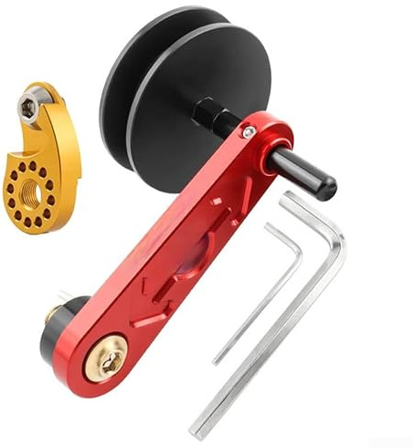 Gdfnmogo Tensor de cadena de bicicleta de una sola velocidad 11T polea regulador de par para aleación de aluminio mecanizado CNC para montaña para conversión de bicicleta con cola trasera (rojo)