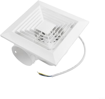 Besttoolifes Ventilador de techo integrado de 20 x 20 cm, escape silencioso ABS para cocina y baño, eliminación de humedad, mouse de techo de bajo consumo (20 x 20 cm)