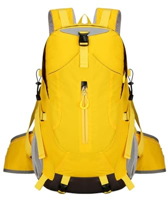 Generisch Zaino da trekking, 30 l, leggero, impermeabile, per viaggi, pesca, caccia, ciclismo, escursioni, viaggi, laptop, bottiglia d'acqua, giallo., Siehe Beschreibung
