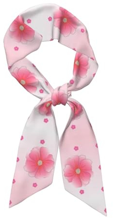Écharpe imprimée avec œillets floraux, peut être utilisée comme foulard, foulard en soie ou accessoire de sac à main.