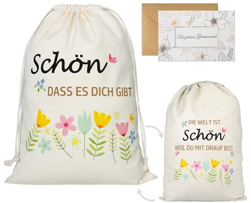 Seutgjie Schön Dass Es Dich Gibt Geschenke Geschenktüte zum Geburtstag Kommunion Taufe Hochzeit mit Grußkarte Geschenke für Frauen Männer Freundin Schwester