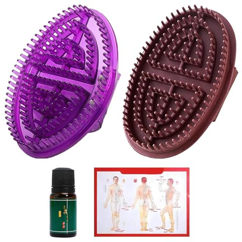 4 Stück Set Massagebürste Körper, Massage Bürste, Massagebürste für Muskelrelaxation und Ganzkörpersmassage, geeignet für Sportler, Büropersonal und Familien