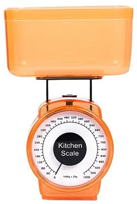 Toyvian 1kg Mechanical Kitchen Scale Baking Pastry Scale Plastic Lightweight Weighing with Large Container for Kitchen Cooking Random Color