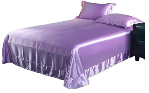 LuoAXINN Satin sängkläder set silke lakan och örngott lakan fläckigt silkeslent set drottning (färg 15, 230 x 250 cm 3 st set)