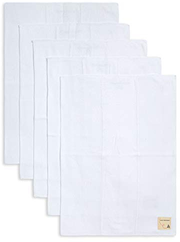 Burts Bees Baby Infant Burp Cloths, 100% Organic Cotton Extra Absorbent Soft Fabric Drool Cloths, 5-Pack Newborn Must-Have Essential Large Burping Cloths, One Size 17 x 11.75 Inches