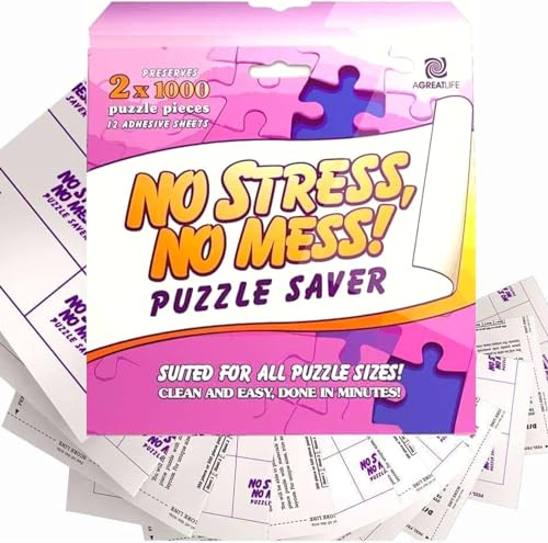 12-Sheet Peel & Stick Jigsaw Puzzle Saver: Preserve and Hang Your Jigsaw Masterpiece Without Hassle - Easily Frame Most Boards With a Stronger Adhesive That Lasts - New and Improved Version