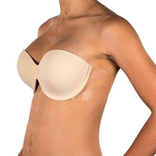 Perfection Secrets Winged Bra - Backless Strapless Invisible Adhesive Wings A to E Cup (DD, Nude)