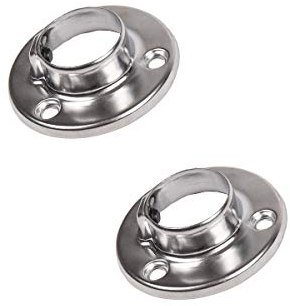 MS Beschläge Kleiderstangenhalter 1 Paar Garderobenstangenhalter für 25mm ø Stangen Schrankstangenhalter Metall Wandhalterungen verchromt Stangenhalterung