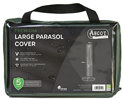 Ascot Premium Giant Parasol Cover - 35 (W) X 190 (H) cm Garden Green