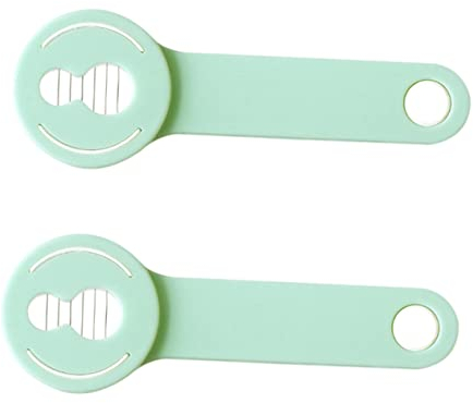 PRETYZOOM Cortador De Frijoles Multifuncional De Acero Inoxidable y Abs, Color Verde Claro, Ergonómico Antideslizante, Para Uso Doméstico y Restauración, Juego De 2 Piezas