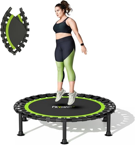 ZCMHAXJ Klappbares Trampolin Indoor, Ø101.6cm Trampolin Klein mit Bungees, 204kg Tragkraft MiniTrampolin Kinder & Erwachsene