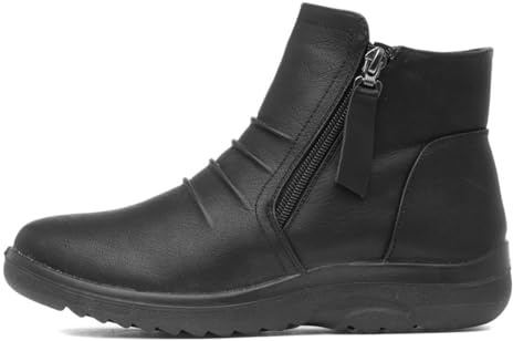Softlites Womens Black Zip Up Ankle Boot - Size 7 UK - Black