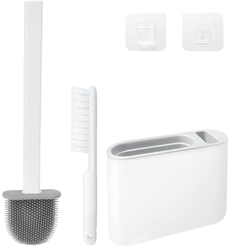 Cepillo de baño de silicona Cepillo de baño para inodoro Cepillo de baño para inodoro Pegatinas para cepillo de baño Cepillo de baño y soporte Cepillo de baño de silicona para inodoro