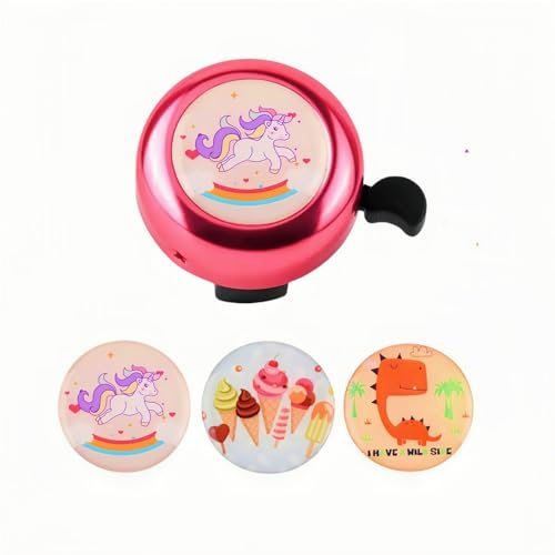 LERKNVOE Campanello Bici per Bambina, Campanello Bicicletta per Adulto Ragazza Ragazzo, Mini Trombetta per MTB,Bicicletta da Corsa,Scooter,Triciciclo,Bici Bambini (rosa)