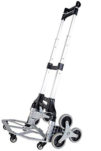 Carrello Pieghevole in Acciaio per la Spesa con Ruota antiforatura in PU e capacità di 60 kg per Salire Le Scale, Carrello per Sacchi, Carrello a Mano, carriola