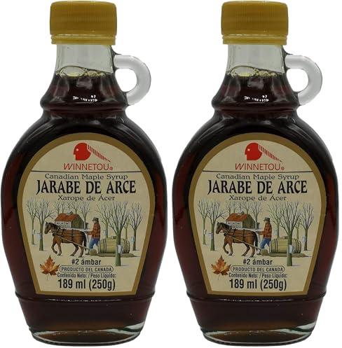 WINNETOU - Sirope de Arce, Jarabe de Arce 100% Natural, Maple Syrup, Canadá #2 Ámbar/Grado A - 250 g (Paquete de 2)