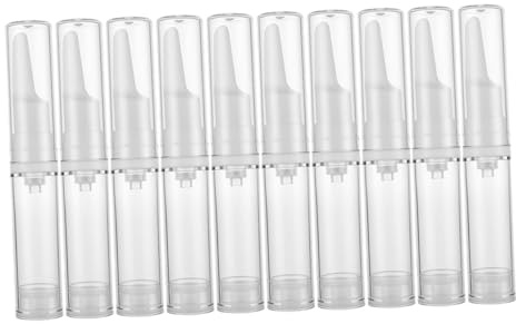SMASOLO Lot de 10 Flacons-pompes Cosmétiques Vides 5 Ml Transparent sous Vide pour Sérum Contour des Yeux Voyage Compacte