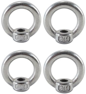 ACOLY Pack of 8 M5 304 Stainless Steel Ring Eye Nuts – for Hanging & Attaching Hardware