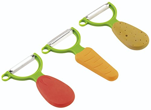 Kuhn Rikon Set juego peladores VEGGIE, 10.2 cm, Zanahoria + Patata + Tomate