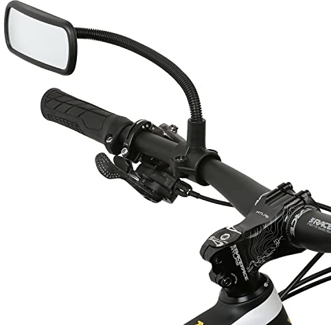 Wicked Chili Rückspiegel für Fahrrad Lenker (Spiegelfläche: 102 x 44 mm, Made in Germany) Spiegel mit Schwanenhals, konvex - ideal für E-Bike, Roller, Mofa, Rollstuhl, Rollator, Kinderwagen