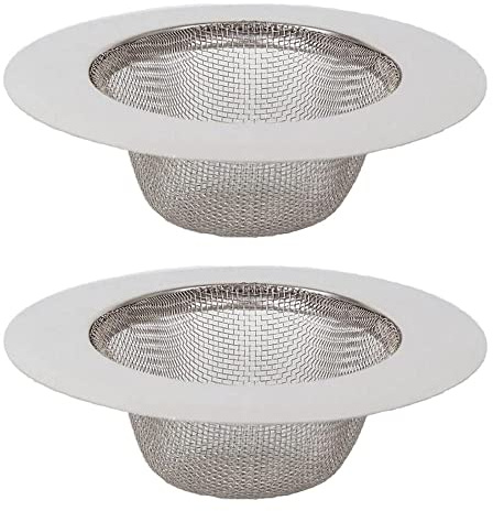 Amasawa 2 Pieces Bathrooms Sink Filter, Stainless Steel Sink Filter, Kitchen Bathroom Sink Strainer, Stainless Steel Mesh Sink, Ideal for Bathrooms and Kitchens, Filter Home Drain Protectors