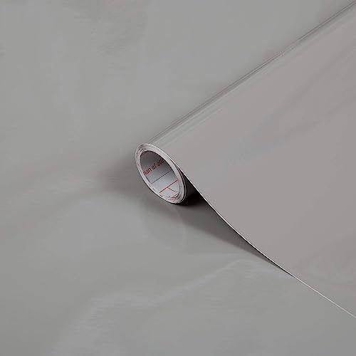 d-c-fix vinyl wrap Gray gloss plain 67,5 cm x 2 m - sticky back plastic roll for furniture, kitchen & cupboards - contact paper sticker self adhesive film