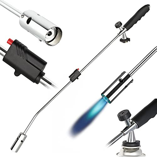 HEIMWERT cartuccia di gas, bruciatore di erbacce con accensione piezoelettrica, dispositivo per diserbaggio termico a 1300 °C, cartuccia di gas butano con valvola, sistema MSF-1A