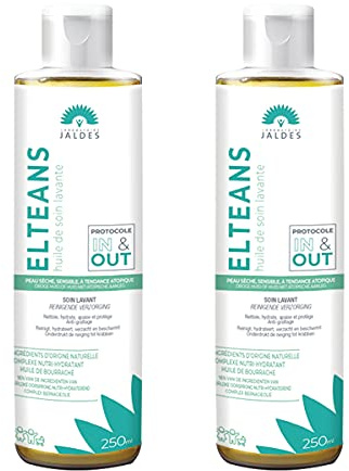 ELTEANS | Reinigungspflegeöl | Trockene und empfindliche Haut | Reinigt, spendet Feuchtigkeit und beruhigt | 2er Set | 250ml Flasche