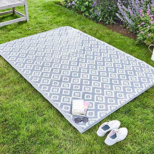 Garden Mile Outdoor Rugs - Easy-Cleaning Indoor & Outdoor Area Rugs for Porch, Deck, Balcony, Garden, Picnic, Kitchen, Hallway UV & Weather-Resistant Large Patio Rug Mats -150 x 210cm